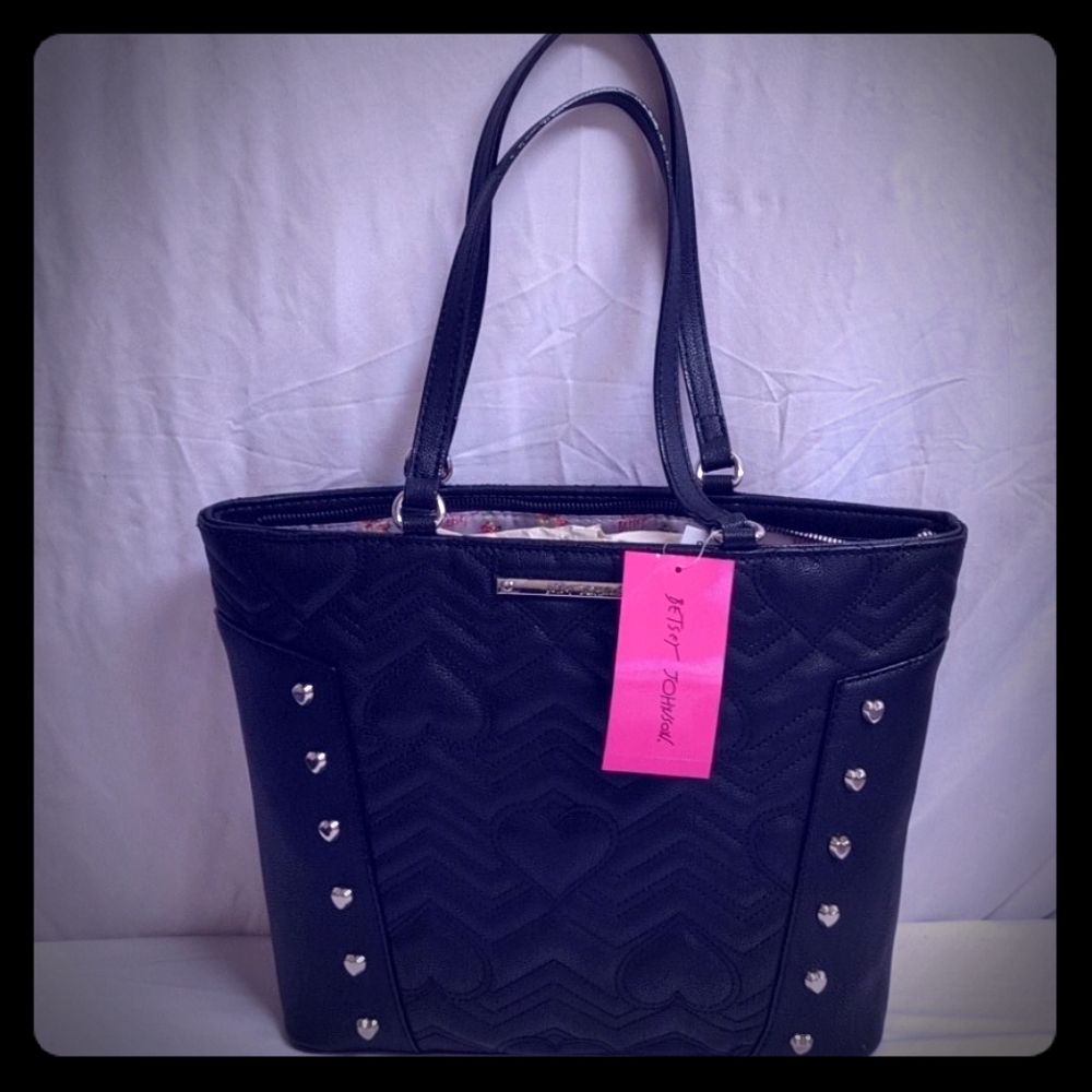 Betsy Johnson Black Heart Studded Purse-BRAND NEW!